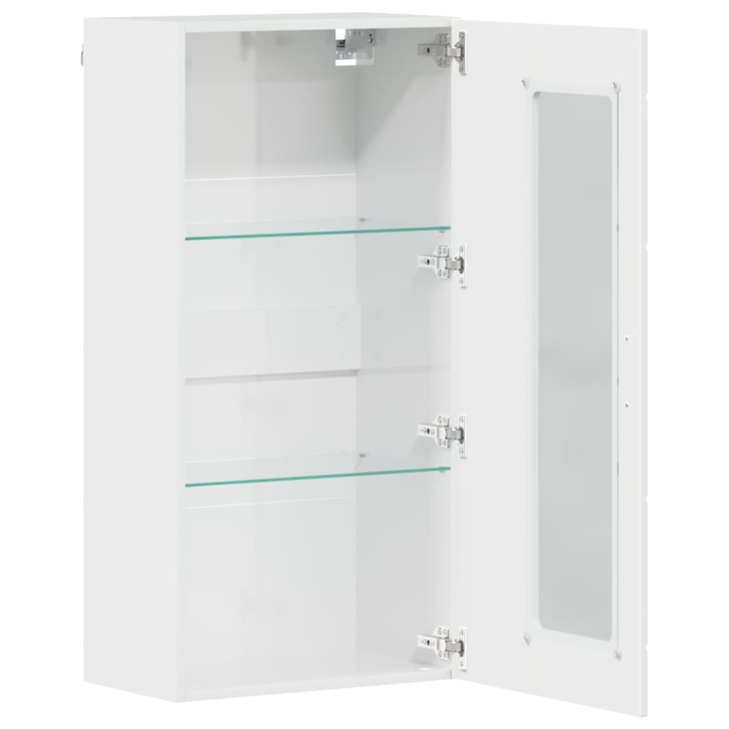 Holzschrank Hochglanz Weiß 50 x 29 x 100 cm Holzwerkstoff