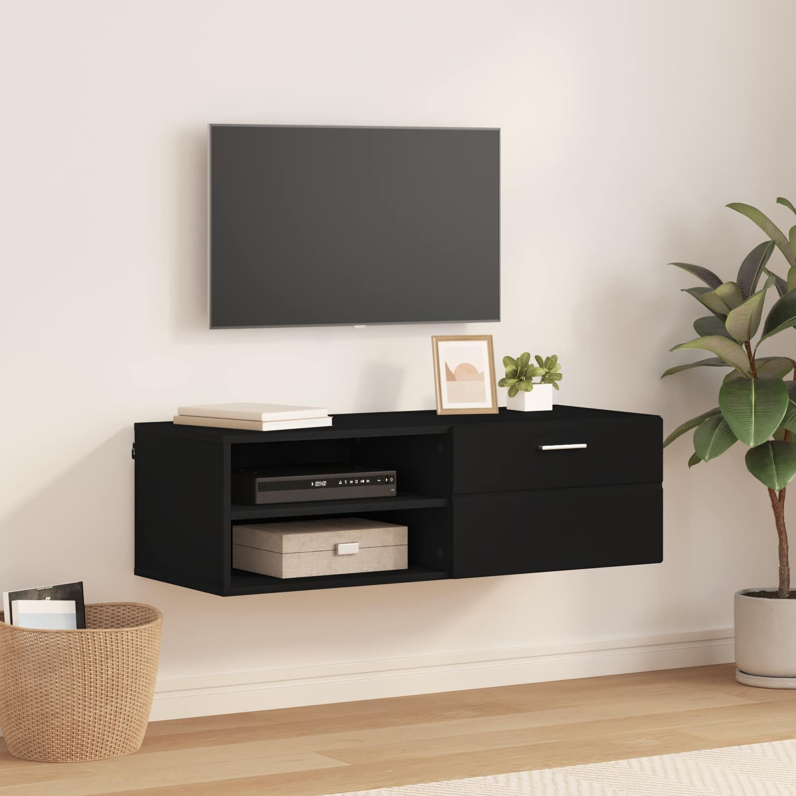 Holzschrank Schwarz 100,5 x 39 x 30 cm Holzwerkstoff