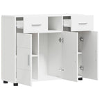 Holzschrank mit Speicher Weiß 88,5 x 30,5 x 73 cm Holzwerkstoff