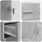Holzschrank Beton Grau 88,5 x 30,5 x 73 cm Holzwerkstoff