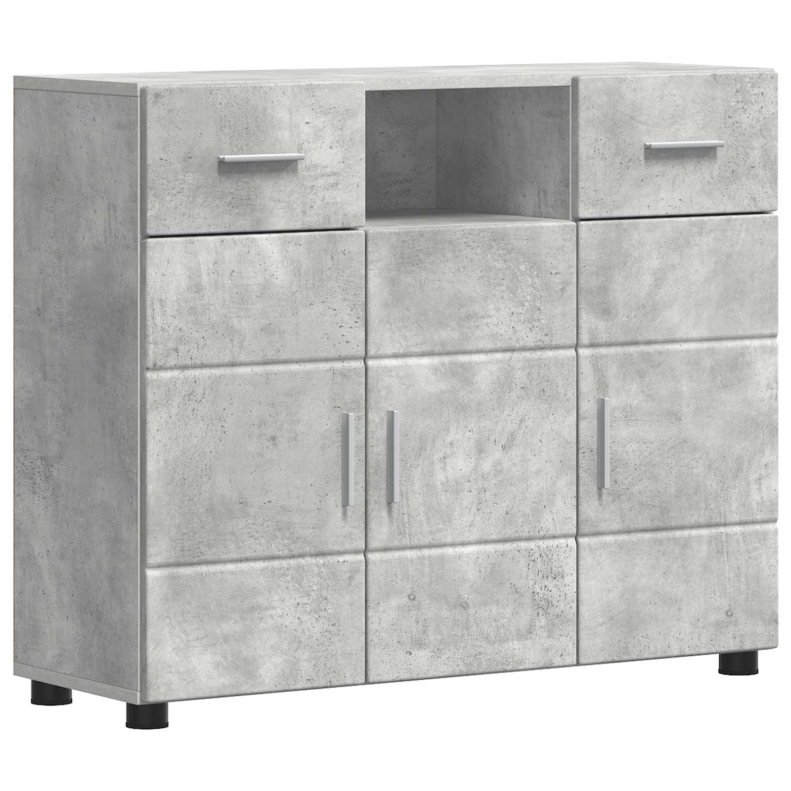 Holzschrank Beton Grau 88,5 x 30,5 x 73 cm Holzwerkstoff