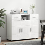 Holzschrank Hochglanz Weiß 88,5 x 30,5 x 73 cm Holzwerkstoff