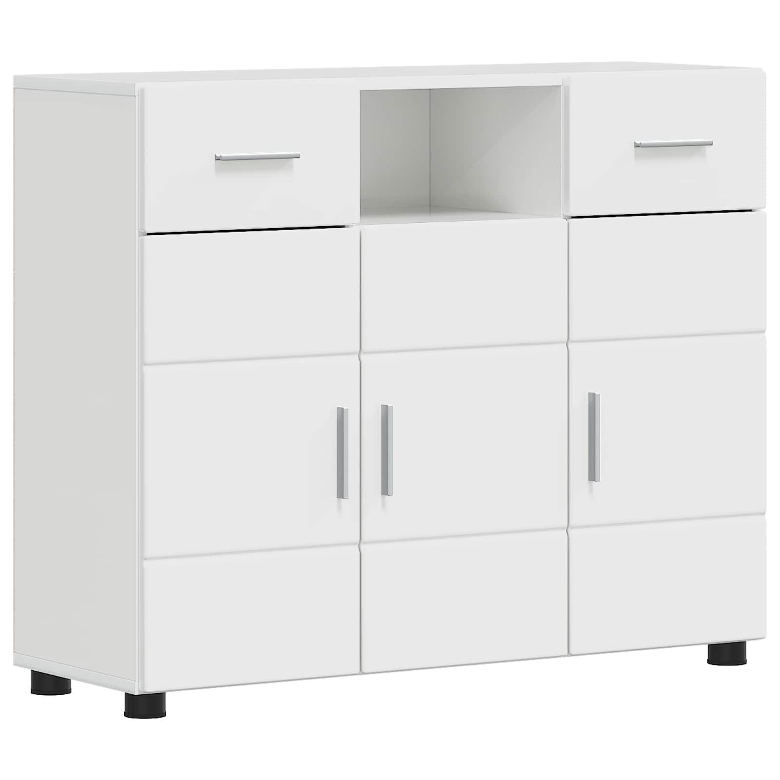 Holzschrank Hochglanz Weiß 88,5 x 30,5 x 73 cm Holzwerkstoff