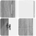 Sideboard mit Regal FLORIN Graues Sonoma 88,5 x 30,5 x 55,5 cm