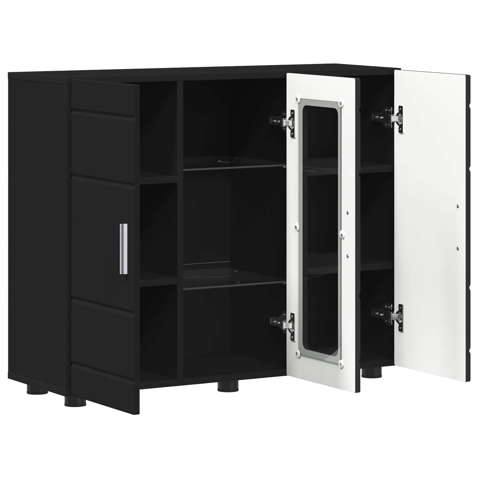 Holzschrank Schwarz 88,5 x 30,5 x 73 cm Holzwerkstoff