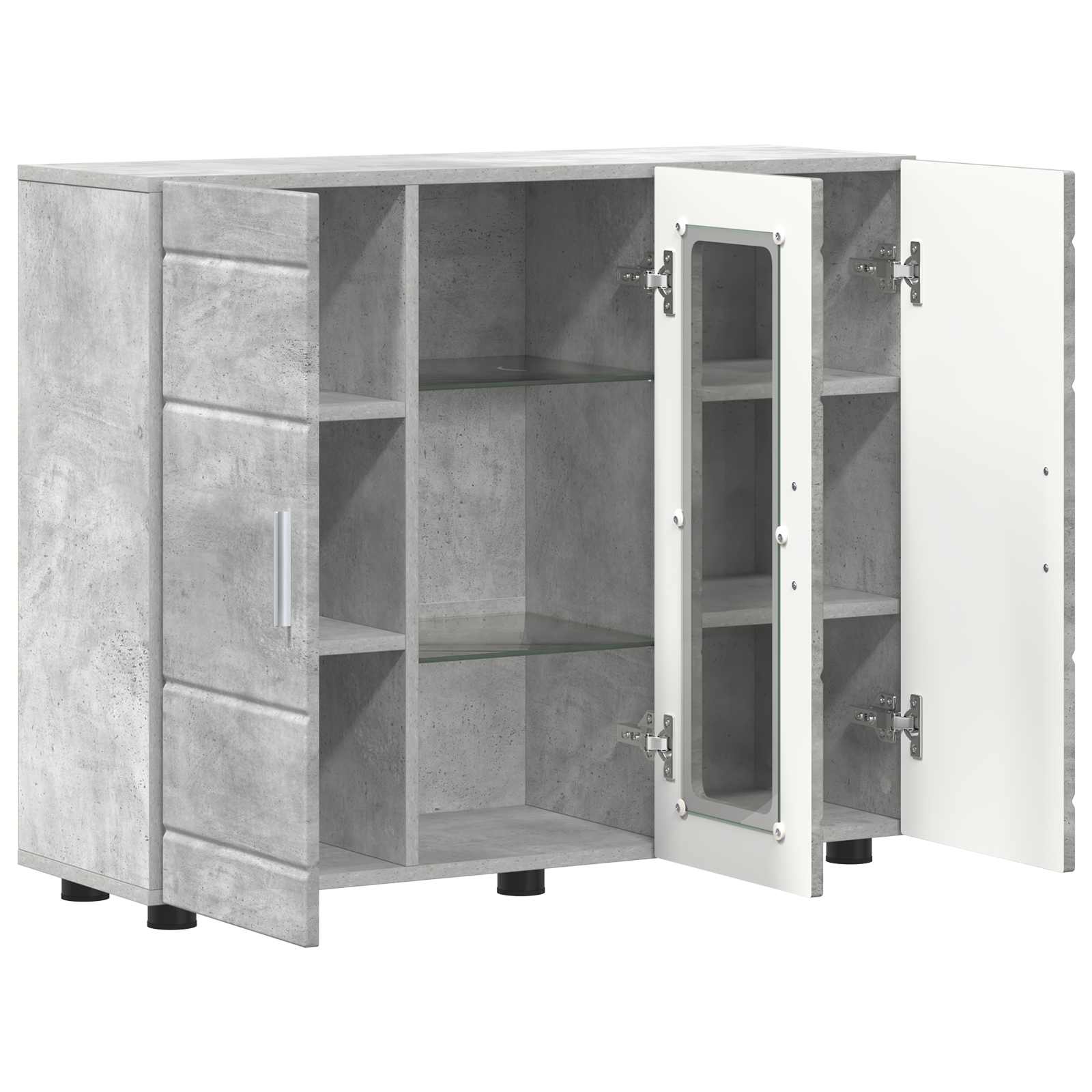 Holzschrank Beton Grau 88,5 x 30,5 x 73 cm Holzwerkstoff
