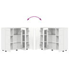 Holzschrank Hochglanz Weiß 88,5 x 30,5 x 73 cm Holzwerkstoff