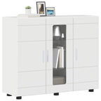 Holzschrank Hochglanz Weiß 88,5 x 30,5 x 73 cm Holzwerkstoff
