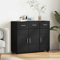Sideboard FLORIN Schwarz 88,5 x 30,5 x 73 cm Holzwerkstoff
