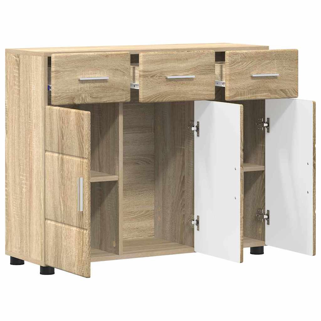 Sideboard FLORIN Sonoma-Eiche 88,5 x 30,5 x 73 cm Holzwerkstoff