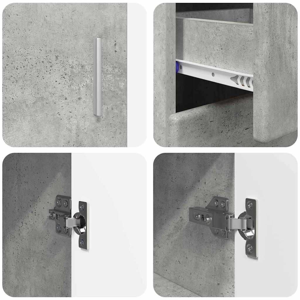 Sideboard FLORIN Beton Grau 88,5 x 30,5 x 73 cm Holzwerkstoff