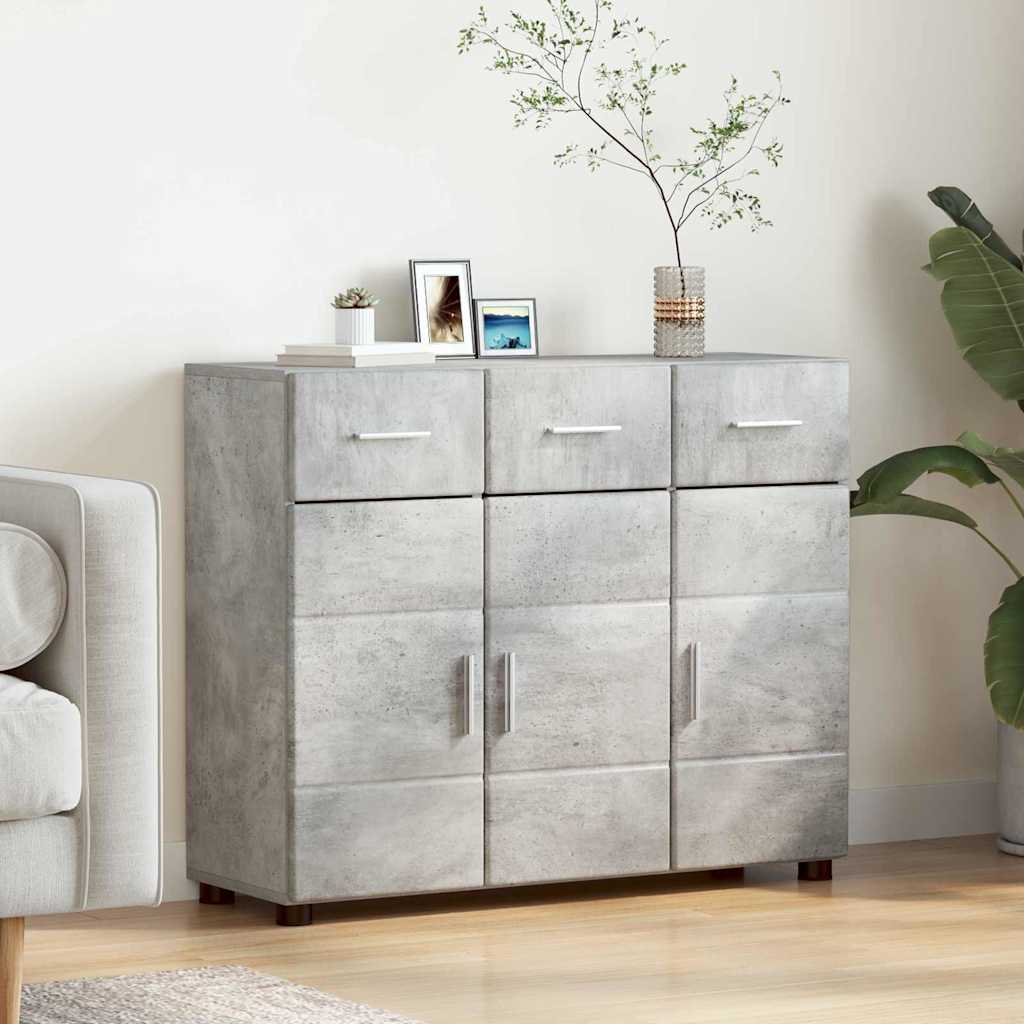 Sideboard FLORIN Beton Grau 88,5 x 30,5 x 73 cm Holzwerkstoff