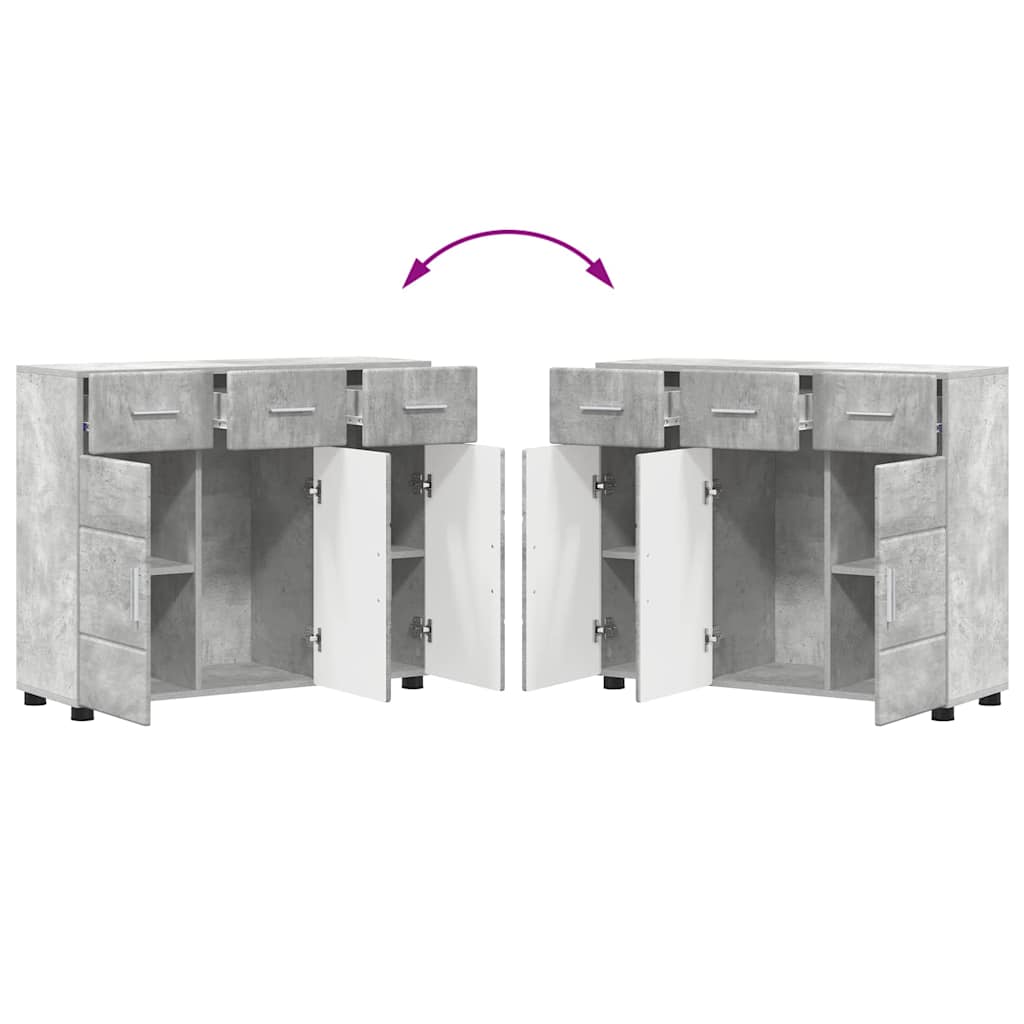 Sideboard FLORIN Beton Grau 88,5 x 30,5 x 73 cm Holzwerkstoff