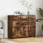 Sideboard mit Tür FLORIN Geräucherte Eiche 88,5 x 30,5 x 73 cm