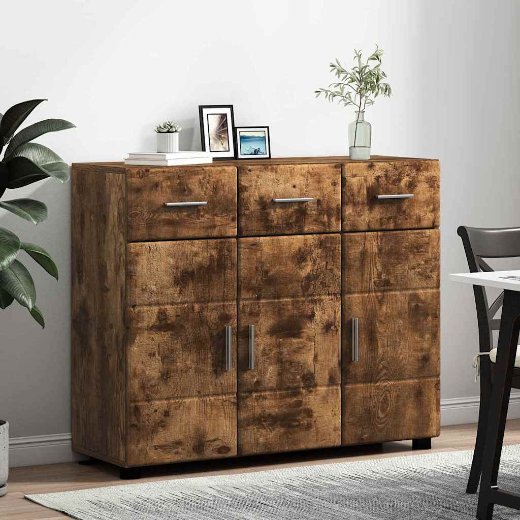 Sideboard mit Tür FLORIN Geräucherte Eiche 88,5 x 30,5 x 73 cm