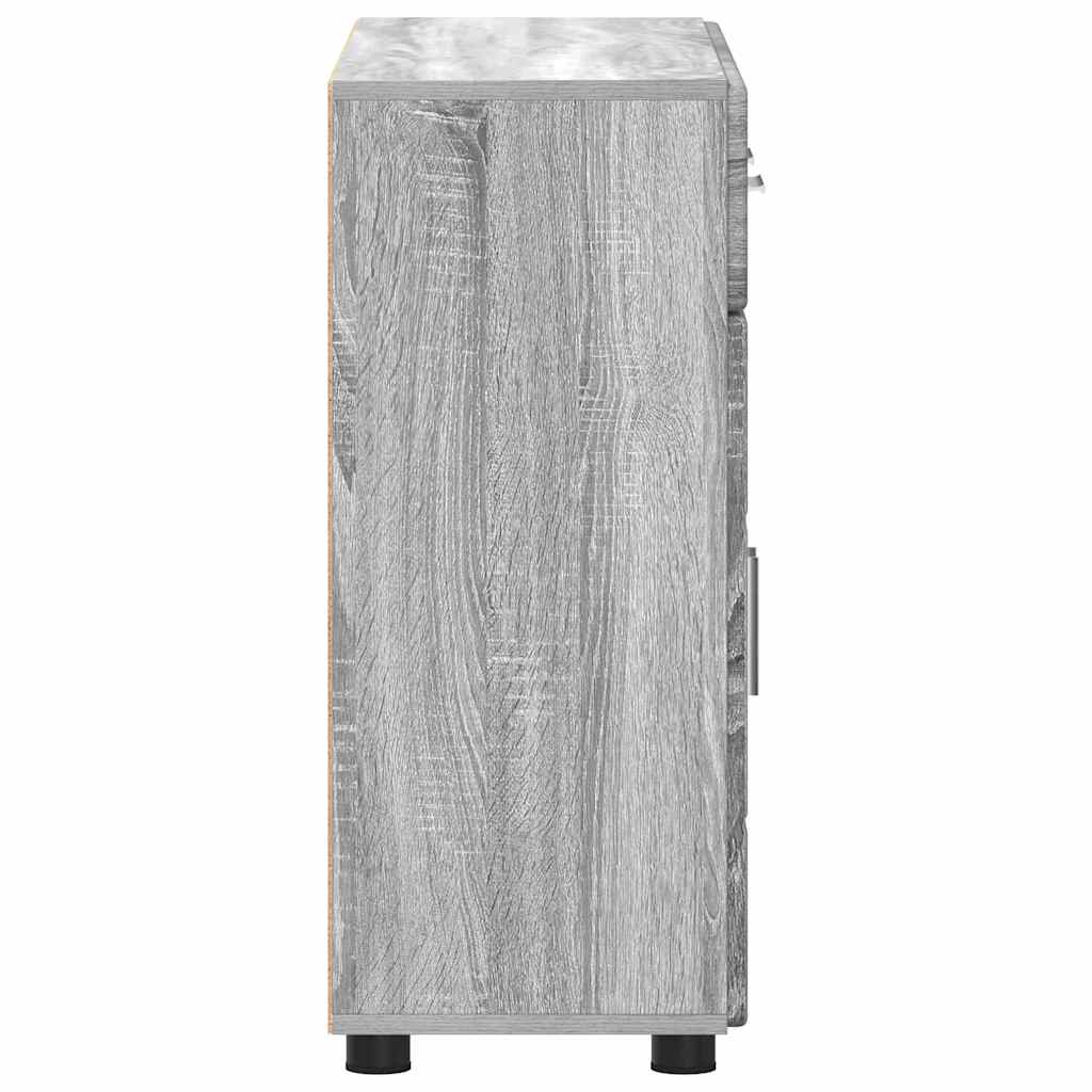 Sideboard mit Regal FLORIN Graues Sonoma 88,5 x 30,5 x 73 cm