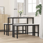 Esstischbank 2 pcs Weiß 100 x 32,5 x 49 cm Massives Kiefernholz