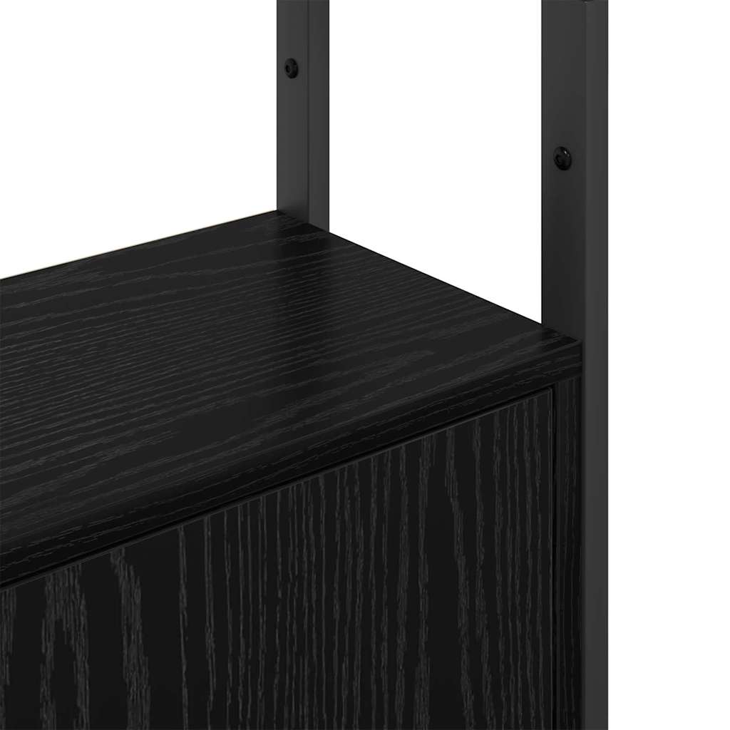 Bücherregal Schwarz Eichen-Optik 40 x 24 x 161 cm Holzwerkstoff