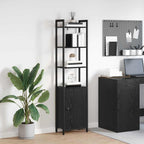 Bücherregal Schwarz Eichen-Optik 40 x 24 x 161 cm Holzwerkstoff