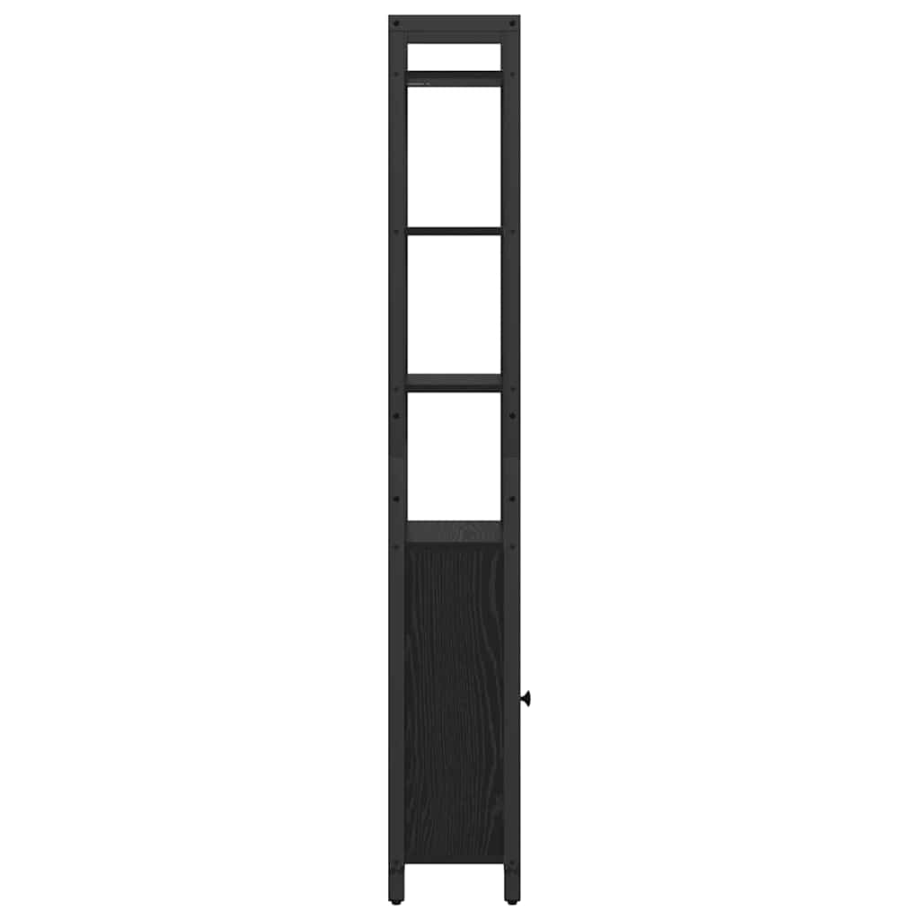 Bücherregal Schwarz Eichen-Optik 40 x 24 x 161 cm Holzwerkstoff