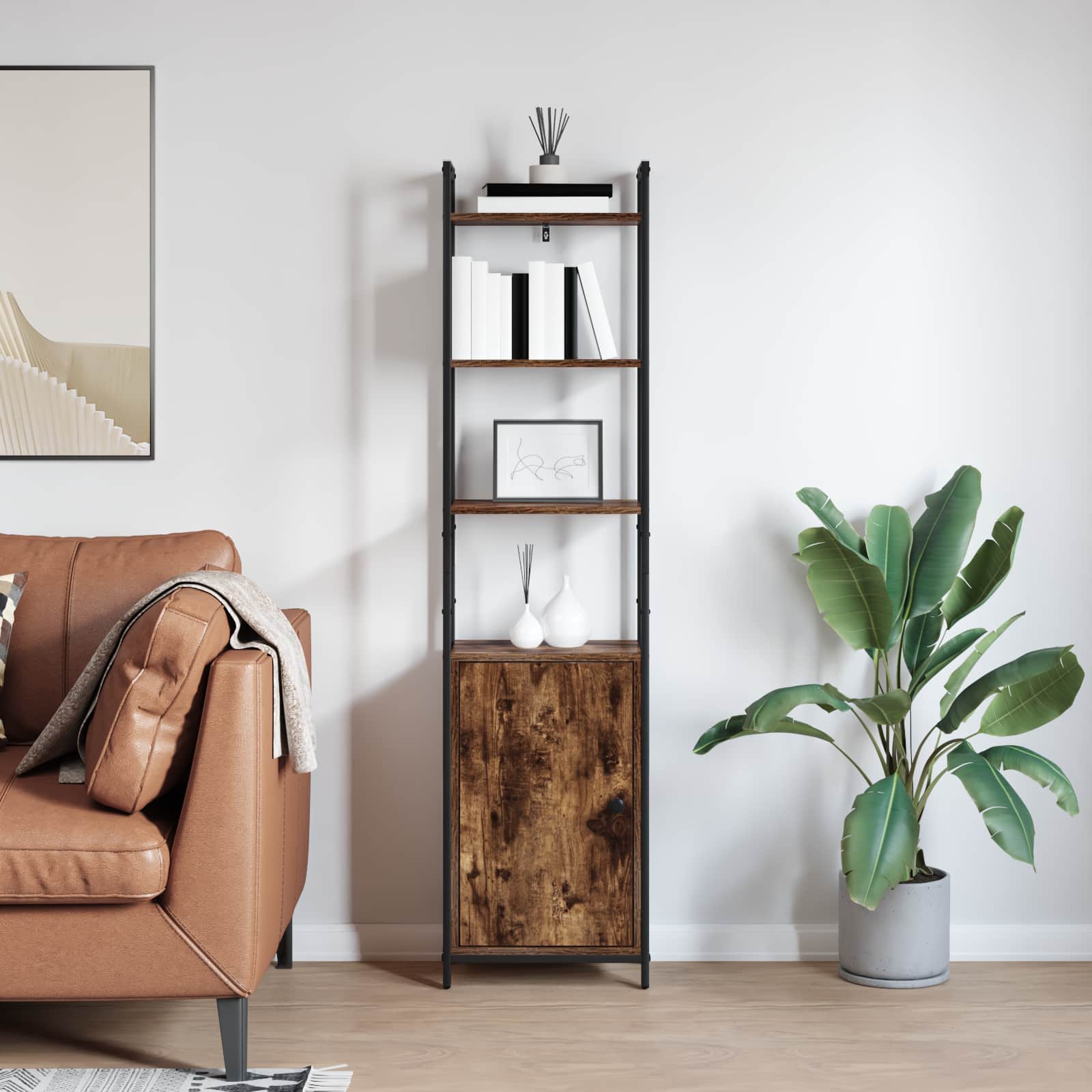 Bücherregal Geräucherte Eiche 40 x 24 x 161 cm Holzwerkstoff