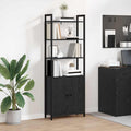 Bücherregal Schwarz Eichen-Optik 60 x 24 x 161 cm Holzwerkstoff