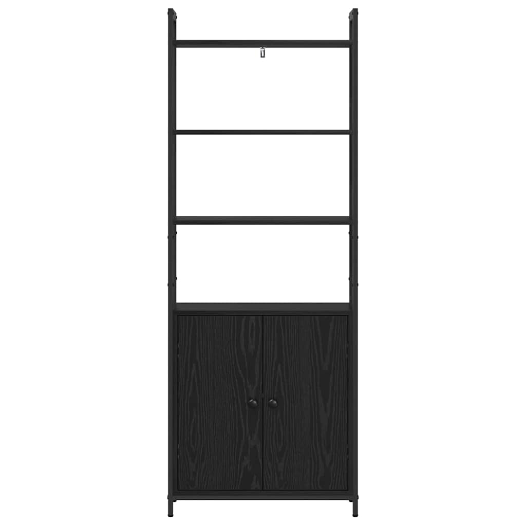 Bücherregal Schwarz Eichen-Optik 60 x 24 x 161 cm Holzwerkstoff