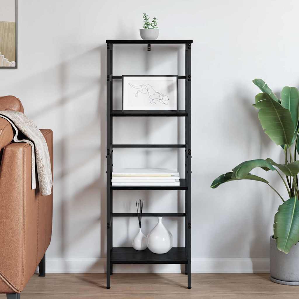 Bücherregal Schwarz Eichen-Optik 40 x 29,5 x 115 cm