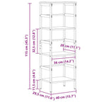 Bücherregal Sonoma-Eiche 40 x 29,5 x 115 cm Holzwerkstoff