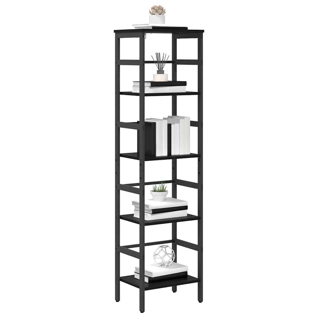 Bücherregal Schwarz Eichen-Optik 40 x 29,5 x 149 cm