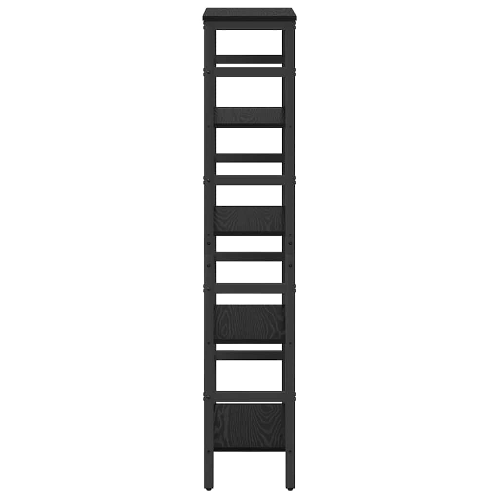 Bücherregal Schwarz Eichen-Optik 40 x 29,5 x 149 cm