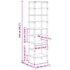 Bücherregal Geräucherte Eiche 40 x 29,5 x 149 cm Holzwerkstoff