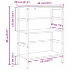 Bücherregal Schwarz Eichen-Optik 60 x 29,5 x 81 cm