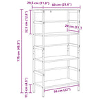 Bücherregal Schwarz Eichen-Optik 60 x 29,5 x 115 cm