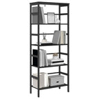 Bücherregal Schwarz Eichen-Optik 60 x 29,5 x 149 cm