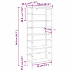 Bücherregal Graues Sonoma 60 x 29,5 x 149 cm Holzwerkstoff