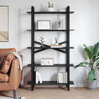 Bücherregal Schwarz Eichen-Optik 100 x 33,5 x 178 cm
