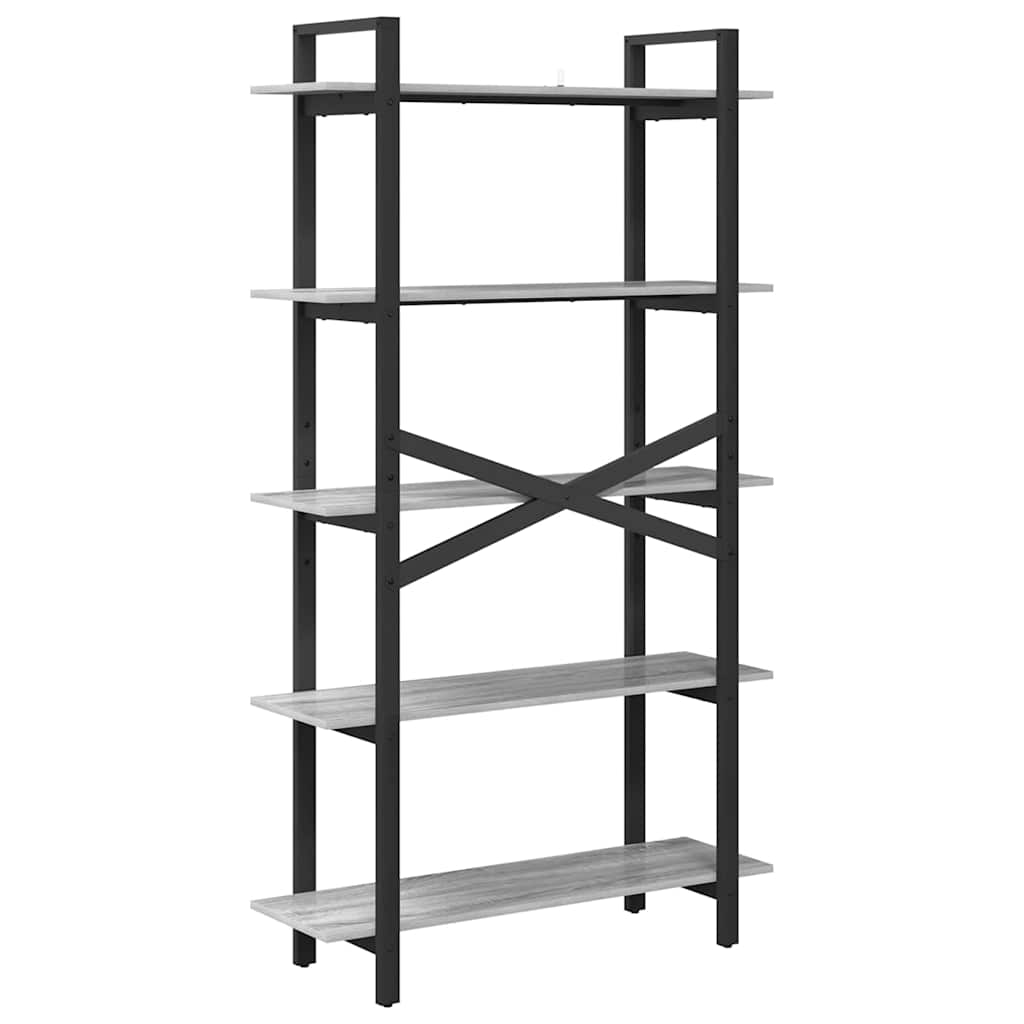Bücherregal Graues Sonoma 100 x 33,5 x 178 cm Holzwerkstoff