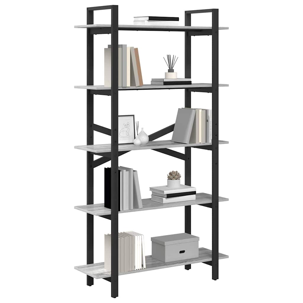 Bücherregal Graues Sonoma 100 x 33,5 x 178 cm Holzwerkstoff