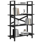 Bücherregal Schwarz Eichen-Optik 100 x 33,5 x 140 cm