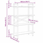 Bücherregal Altholz 100 x 33,5 x 140 cm Holzwerkstoff