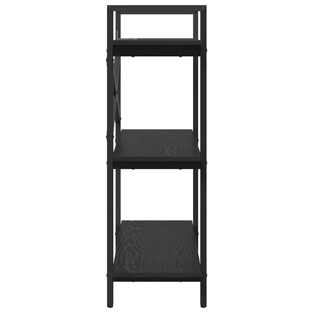 Bücherregal Schwarz Eichen-Optik 100 x 33,5 x 102 cm