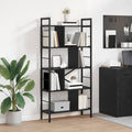 Bücherregal Schwarz Eichen-Optik 75 x 30 x 156 cm Holzwerkstoff