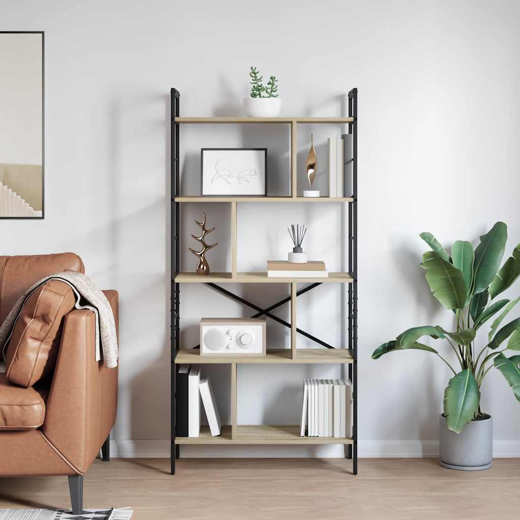 Bücherregal Sonoma-Eiche 75 x 30 x 156 cm Holzwerkstoff