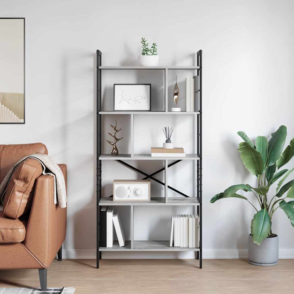Bücherregal Graues Sonoma 75 x 30 x 156 cm Holzwerkstoff
