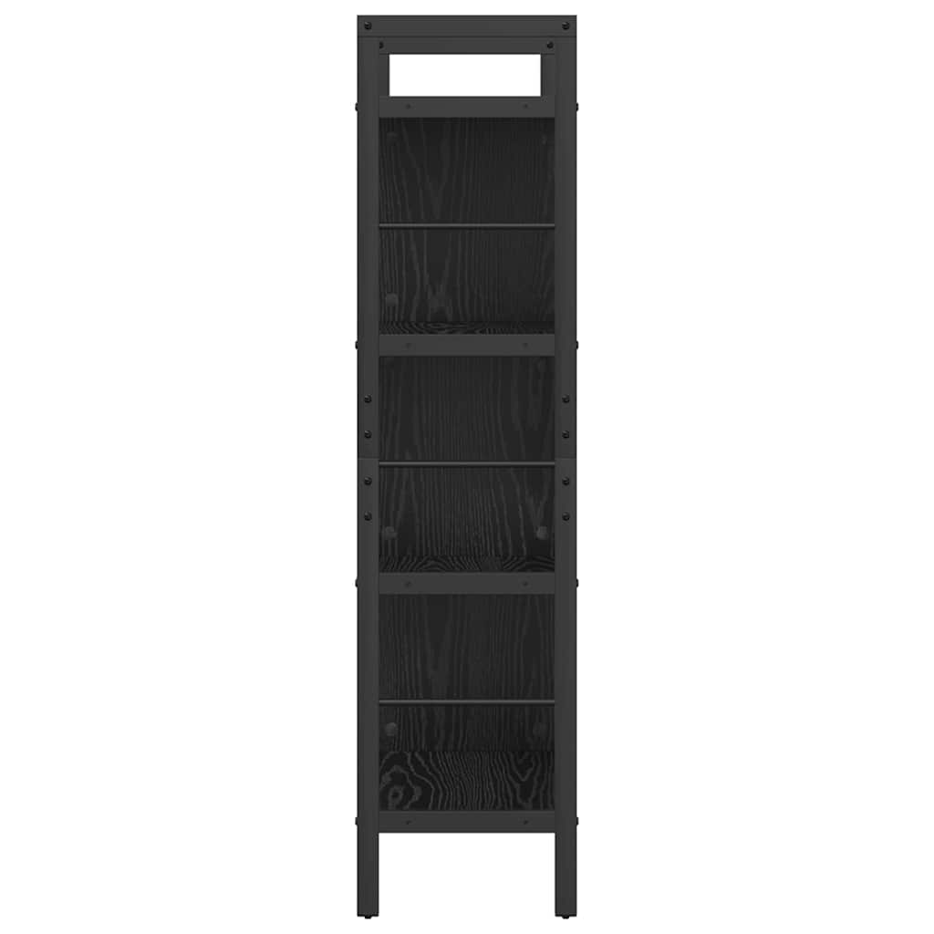 Bücherregal Schwarz Eichen-Optik 75 x 30 x 123,5 cm