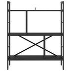 Bücherregal Schwarz Eichen-Optik 75 x 30 x 91 cm Holzwerkstoff