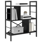 Bücherregal Schwarz Eichen-Optik 75 x 30 x 91 cm Holzwerkstoff