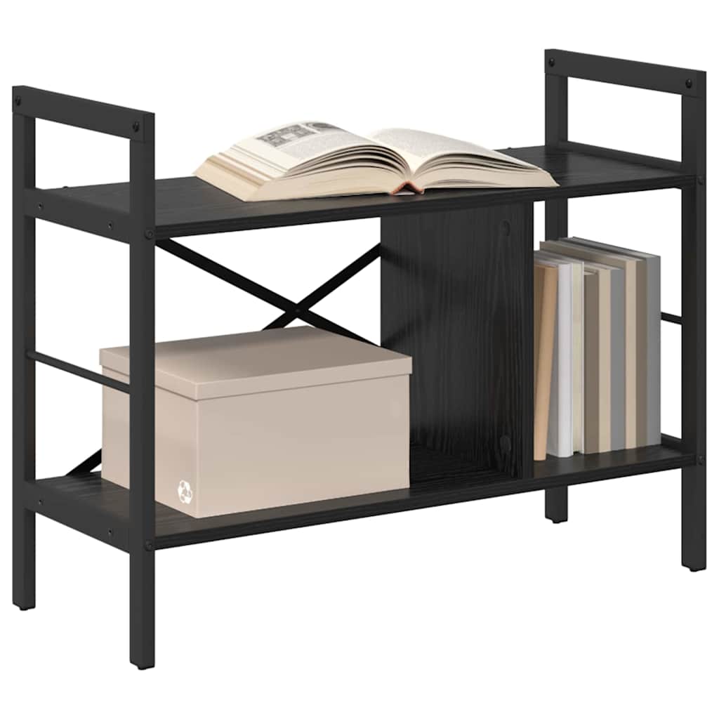 Bücherregal Schwarz Eichen-Optik 75 x 30 x 58,5 cm