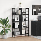 Bücherregal Schwarz Eichen-Optik 82 x 32 x 144,5 cm
